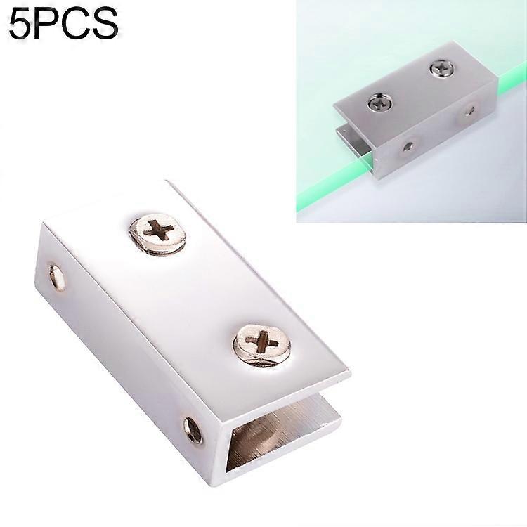 Zinc Alloy Bright Fixed Bracket Connection 12mm Rectangular Glass Fixing Clamp