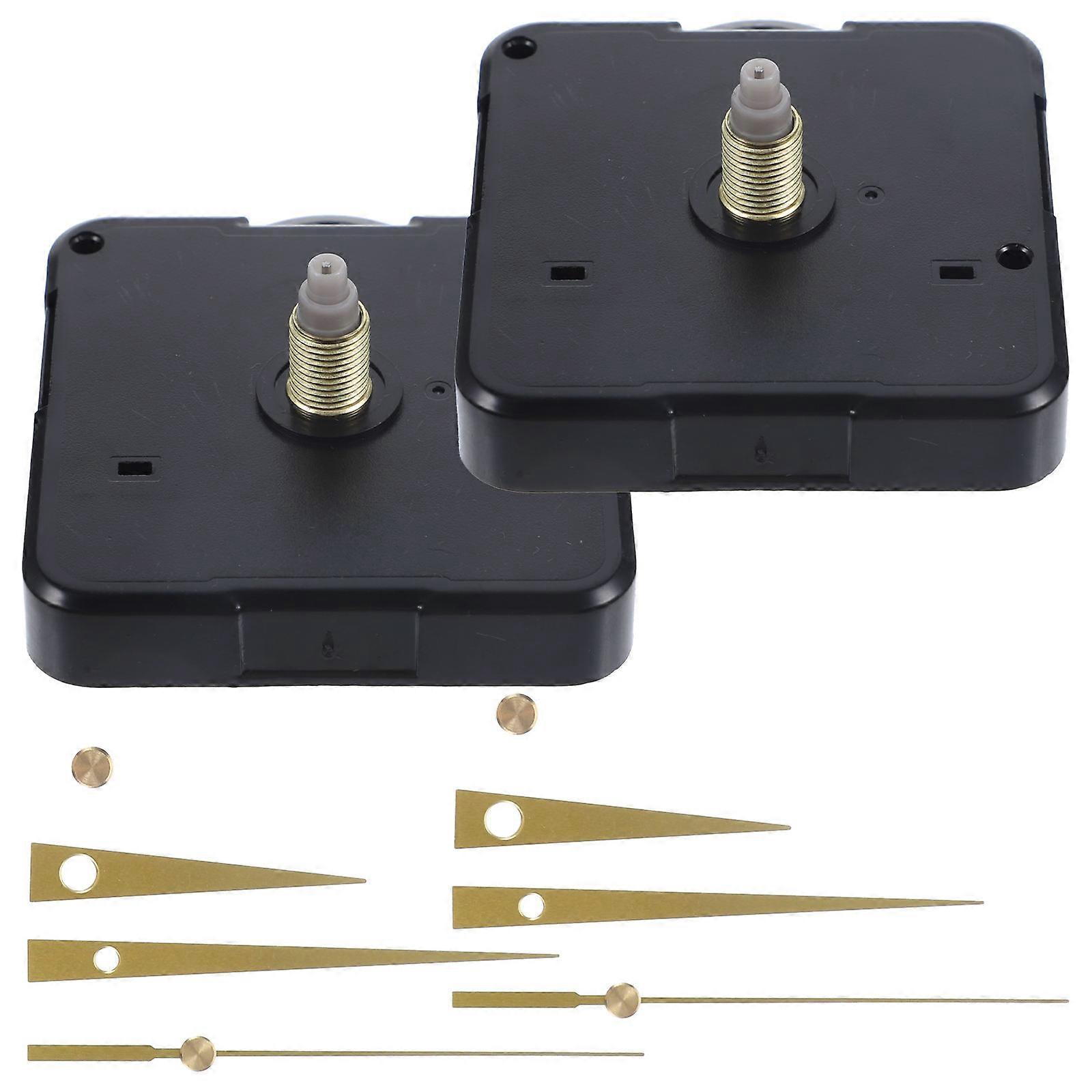 DIY Clock Mechanism Kit with Plastic Movement for Replacement Black Color Fits Most Clocks 2 Sets