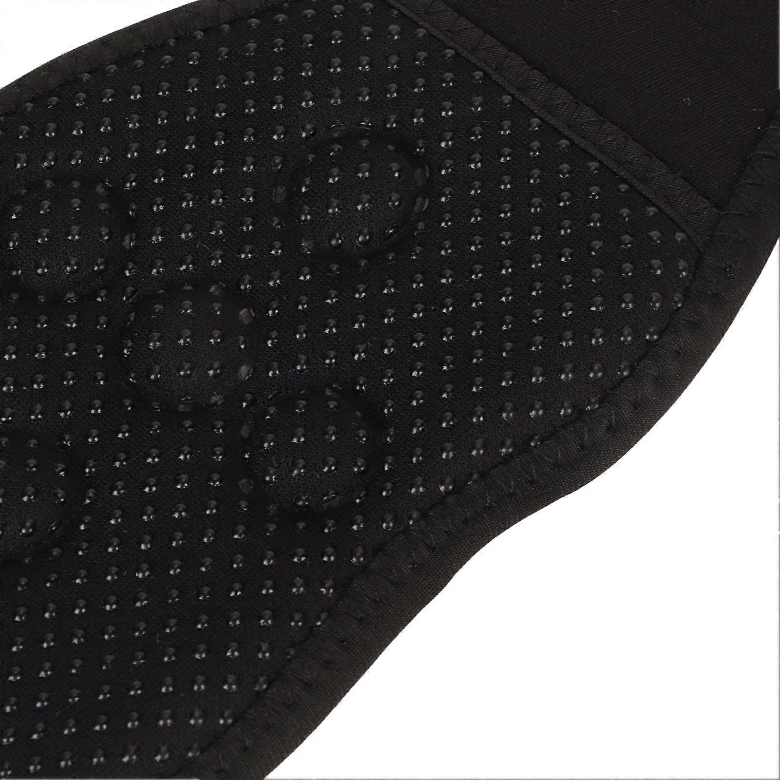 Neck Heating Pad 5 Magnets Hook and Loop Anti Slip Light Skin Friendly Breathable Self Heating Neck Brace for Home Travel Black