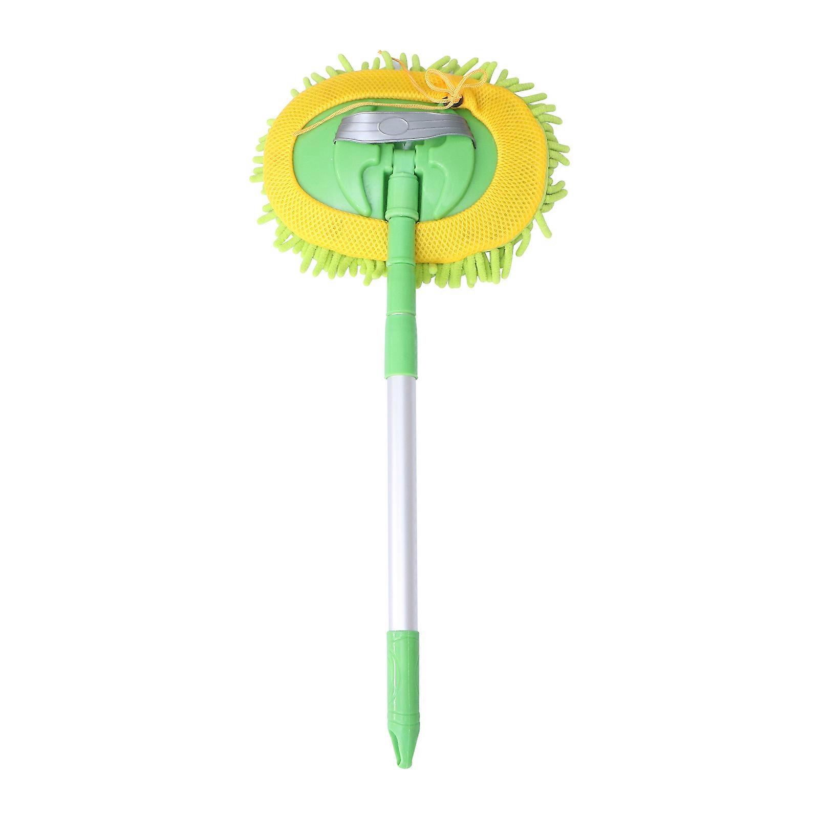 Car Washing Mop Creative Three Section Retractable Car Wash Tools Green Chenille Dirt Removal 1Set