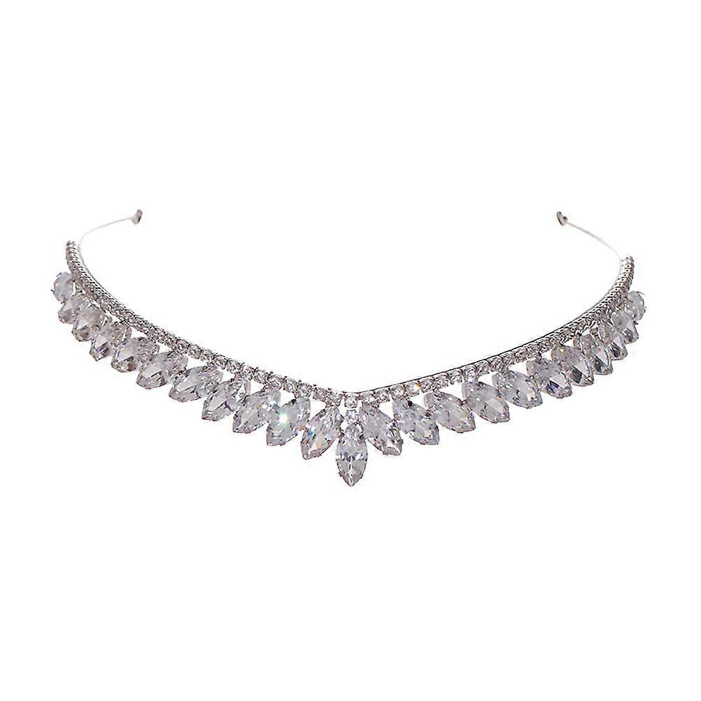 Elegant Crystal Rhinestone Hair Band for Home Silver Color Made of Alloy Wide Application in