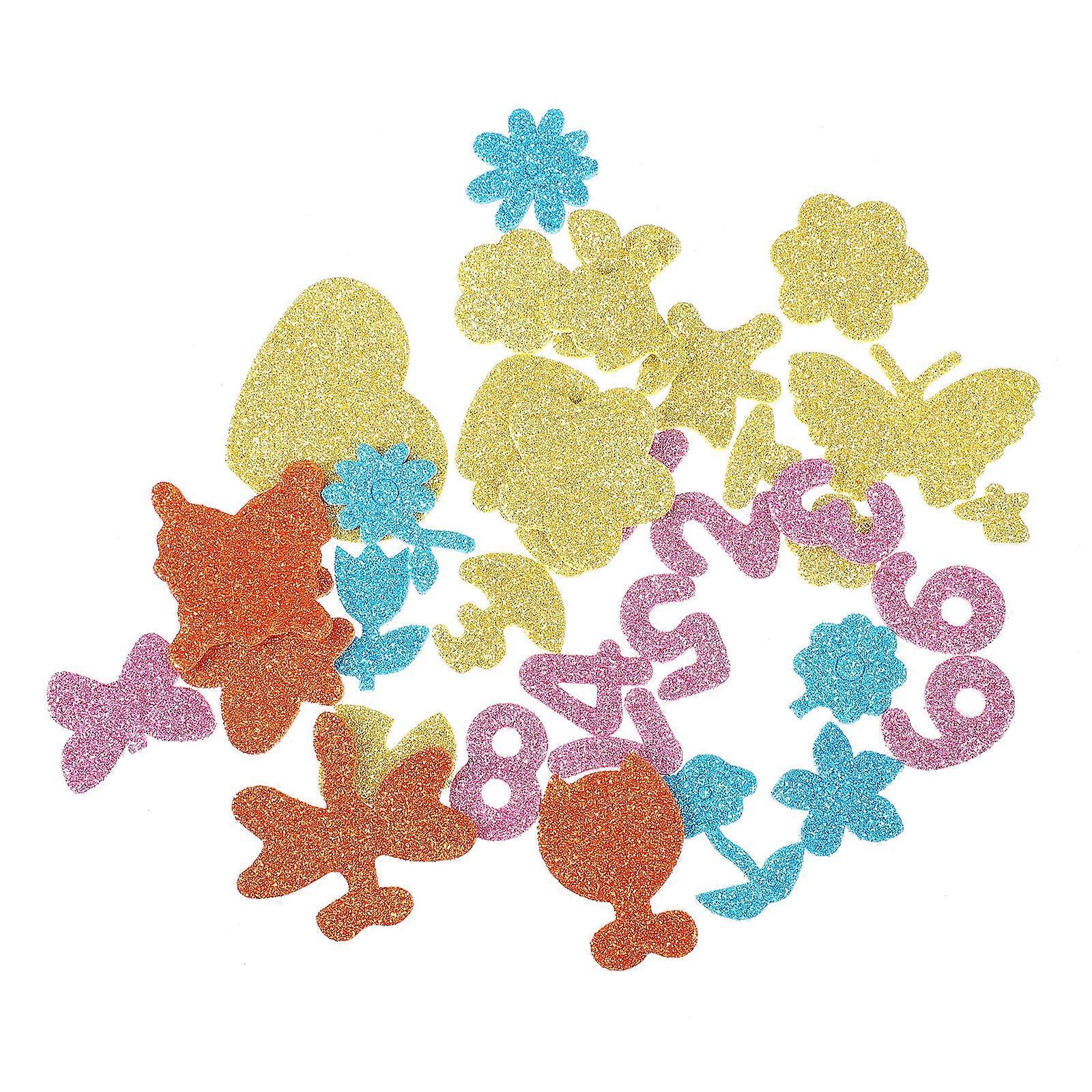 Glitter Foam Cartoon Stickers for DIY Crafts, Scrapbooking, Greeting Cards, and Wall Decor – Self Adhesive Decorative Decals, Safe Material, Fun