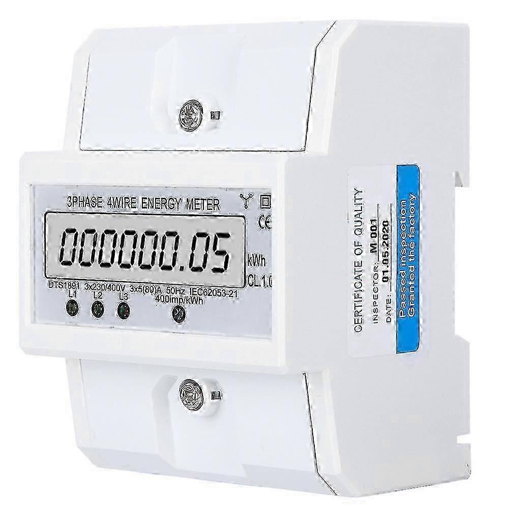 Energy Meter 3Phase 4Wire LCD Digital Display DTS1891 Smart Home Electric Measurement Device Edition 0719