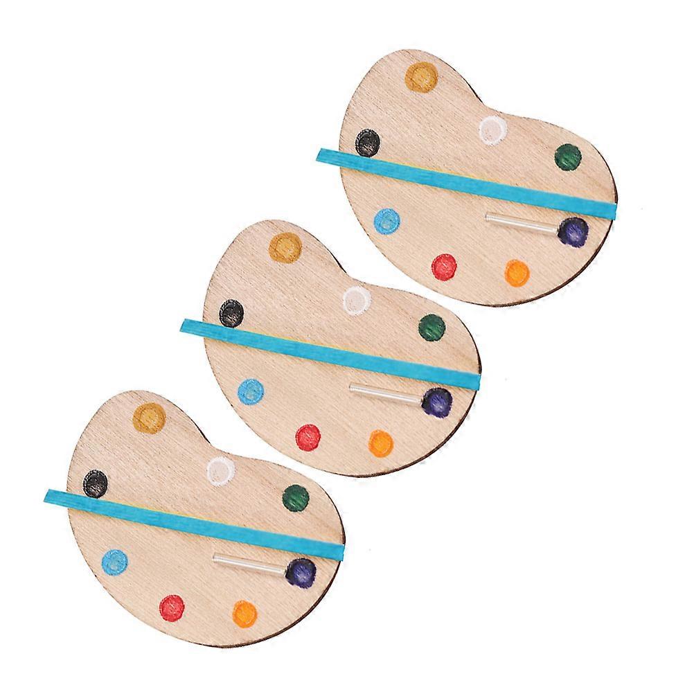 Small Painting Palette Mini House Style Diy Projects Household Drawing Accessories Models 3Pcs