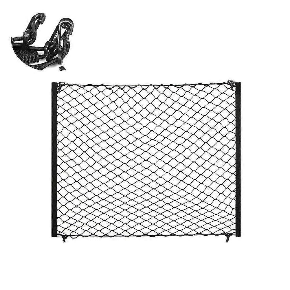 Car Mesh Pockets Organizer with 4 Hooks Auto Accessory Black 100x80cm Organizing 1Pack