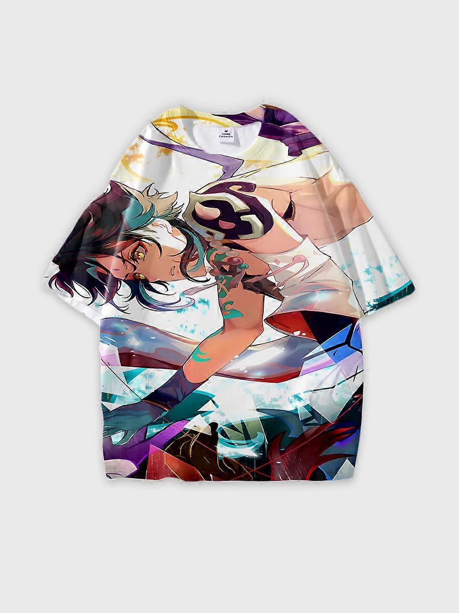 T-shirt round neck Role Pattern loose short sleeve D278