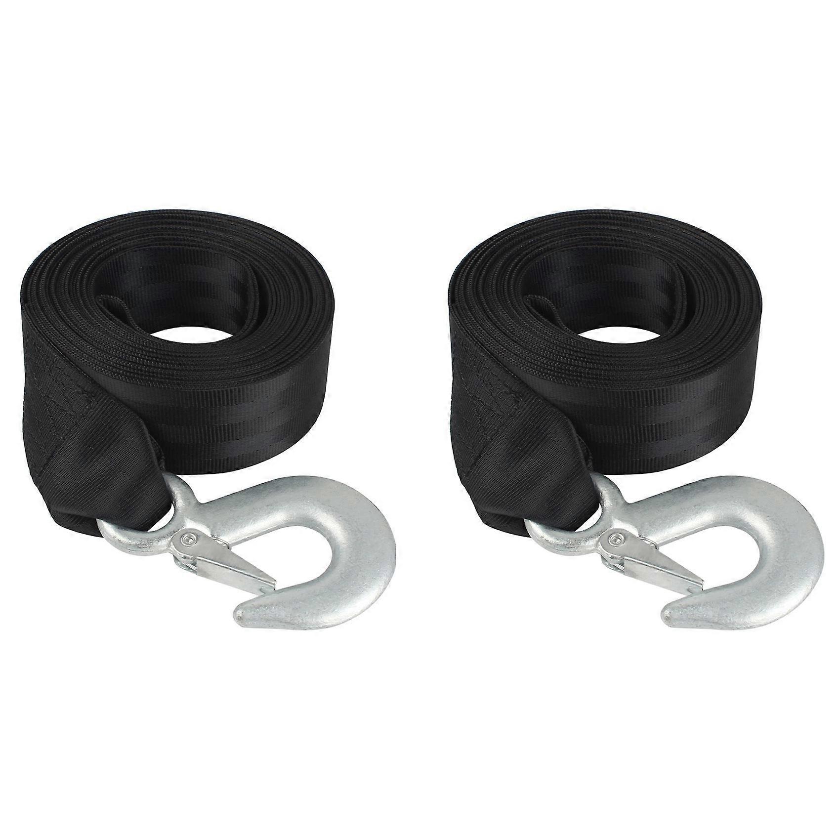 2X Boat Trailer Winch Strap Replacement with Hook for Boat, Fishing Jet Ski,Towing Replacement Secur