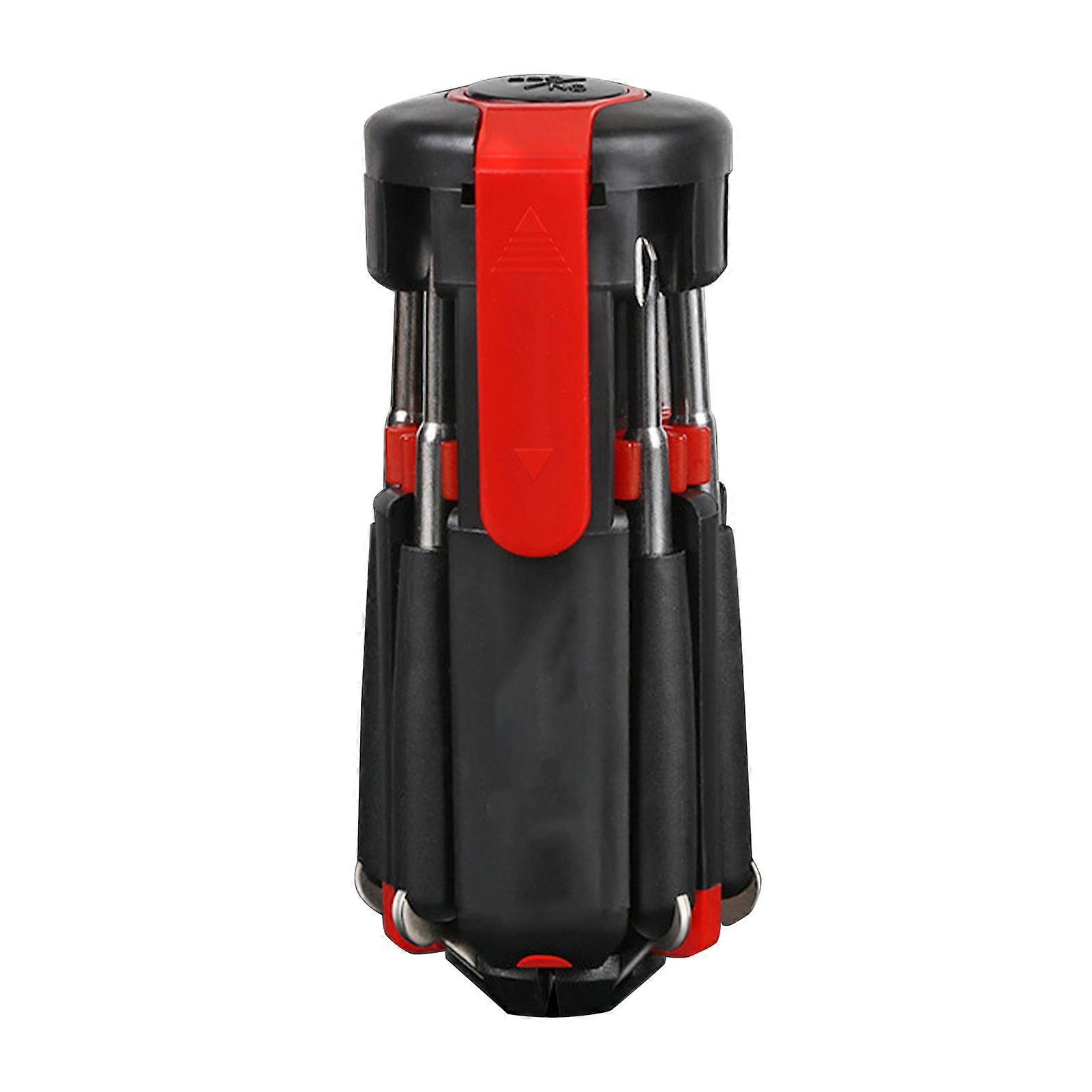 8 in 1 Screwdriver with LED Flashlight Multi Functional Torch Tool Cross Slot Combination for Industrial Use Durable and Portable