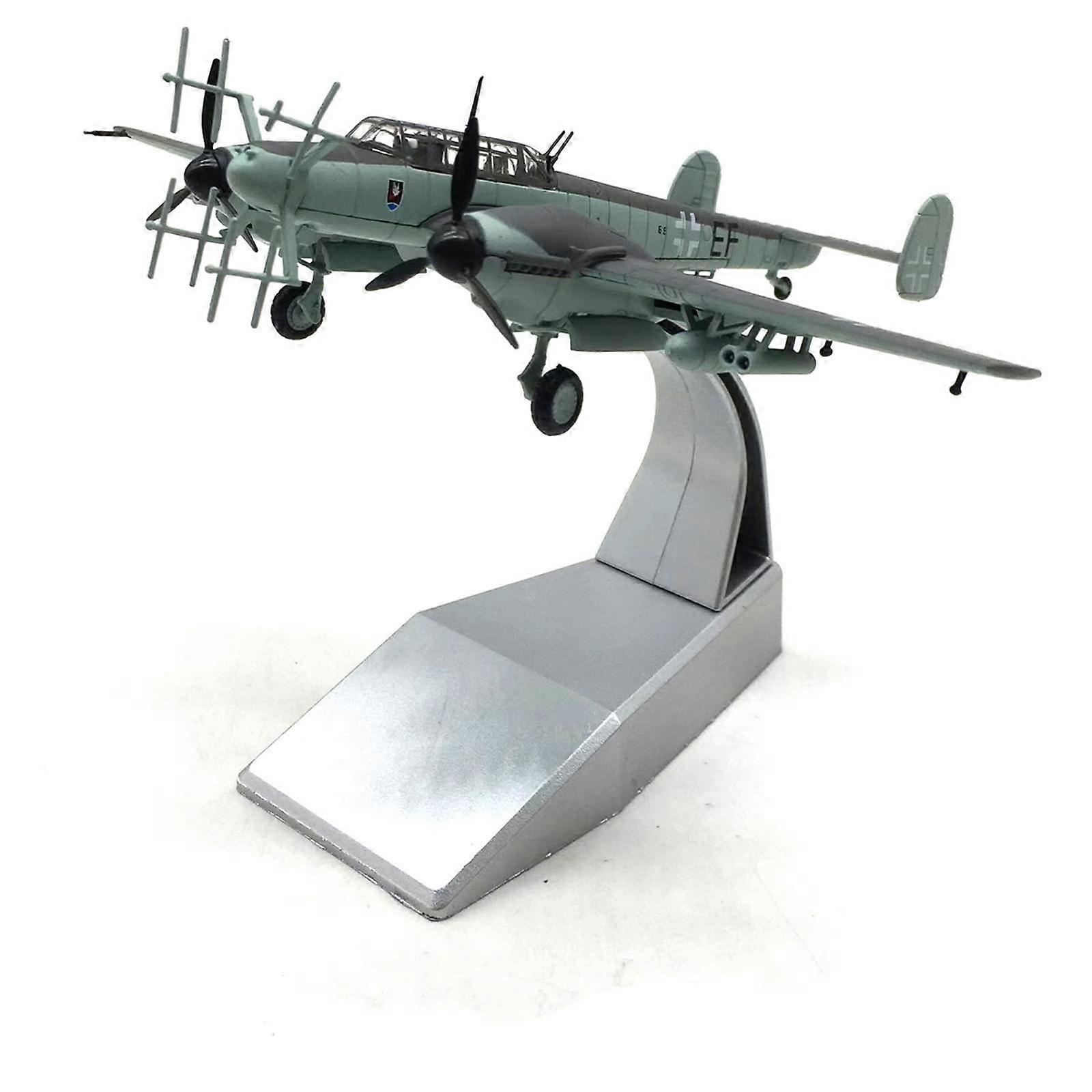 Alloy WWII German Bf110 Fighter G4 Night Fighter Model Airplane 1:100 Scale Simulation Science Exhibition Display Model