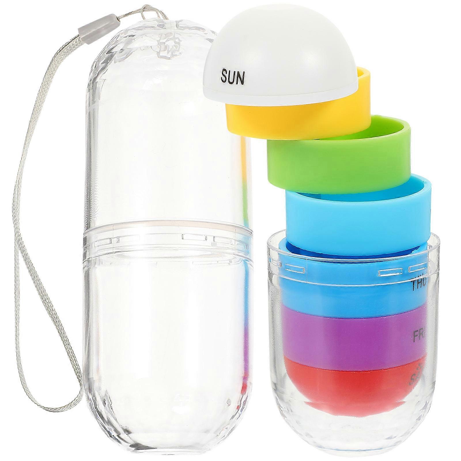 Portable Medicine Organizer with Sealed Design for Storage Use Safe PP Material Multi Color 6.5x4.3 Inches
