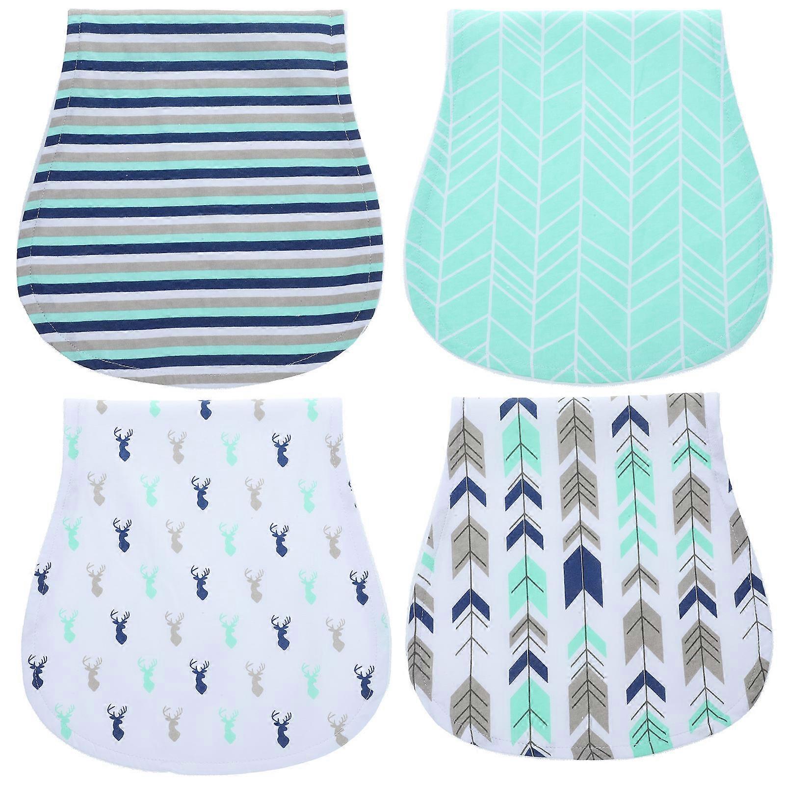 Baby Burp Rags 4Pcs Thick Cotton Feeding Auxiliary Tools Rectangular Multi Anti-Wetting Comfort