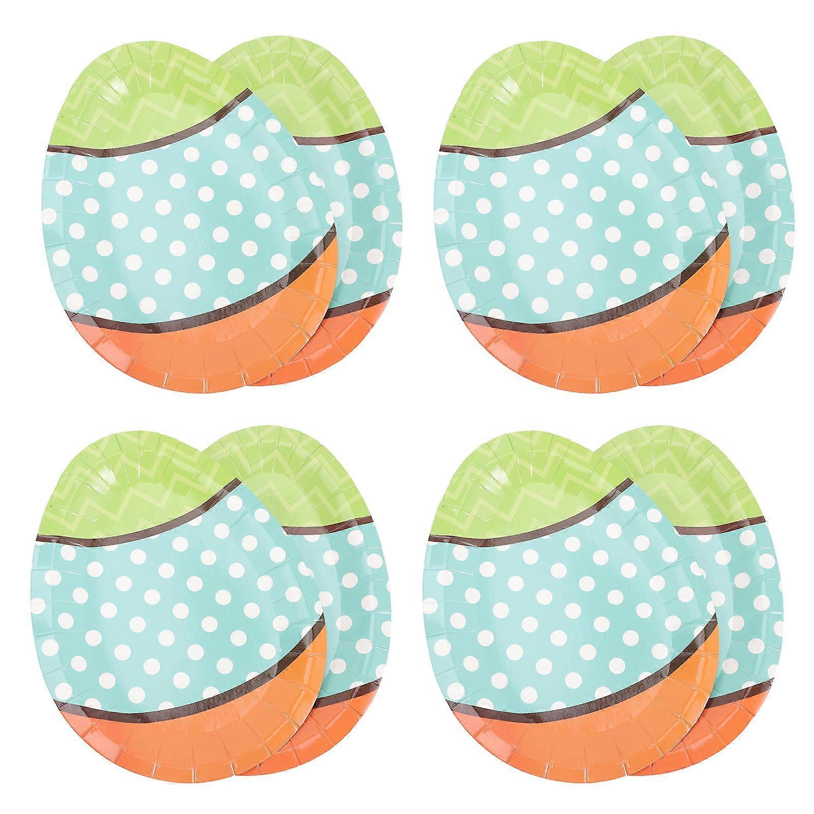 Festival Dinner Orange Paper Easter Egg Shape Holiday Events 18Pcs