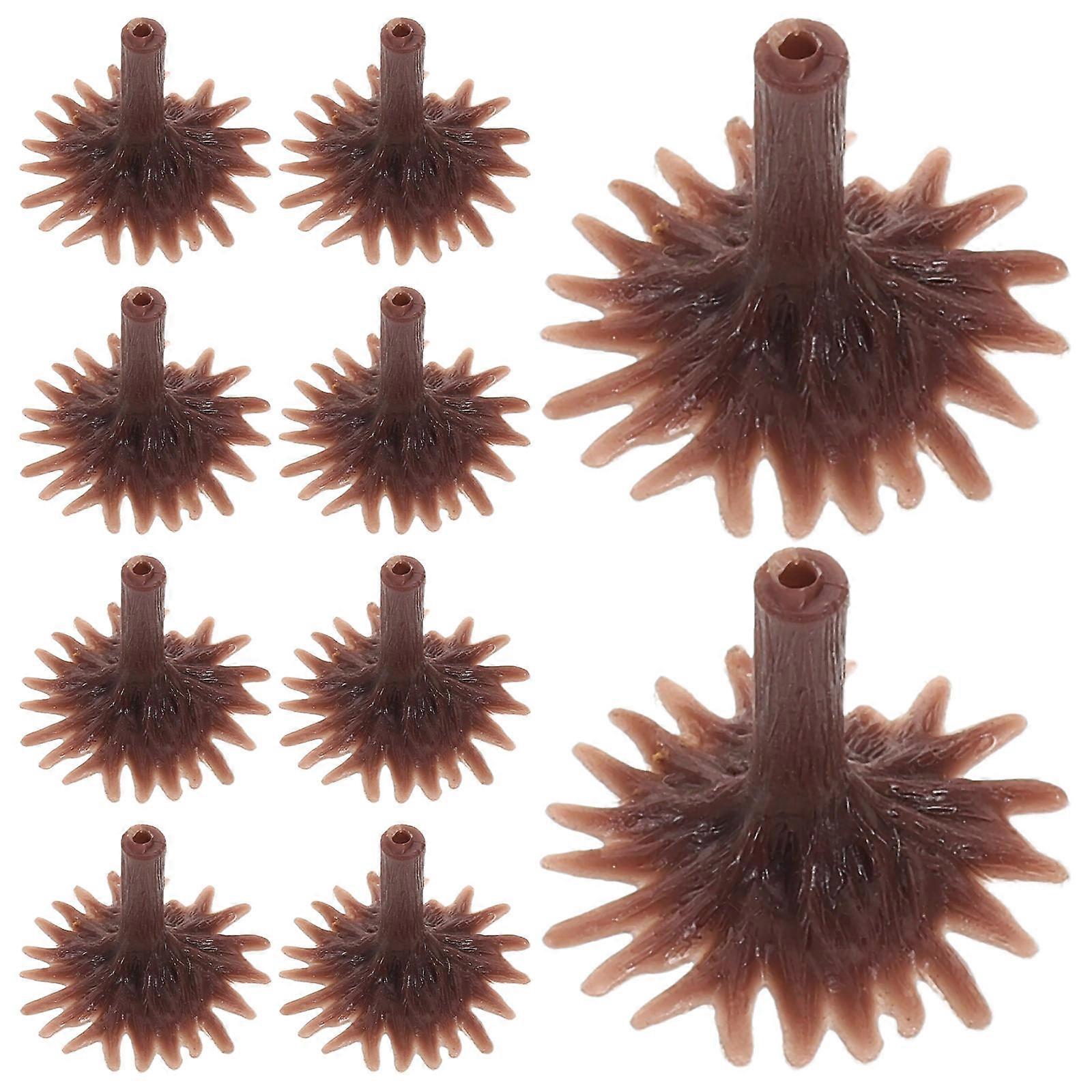 Diorama Train Scenery Miniature Tree Bases 50Pcs Brown For Hobbyists Model Enthusiasts Easy Assembly Durable Material