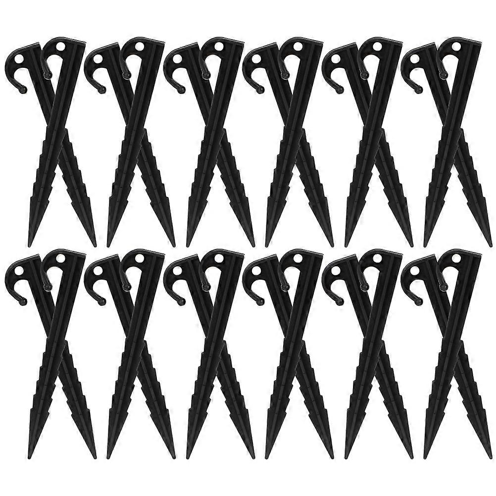 Heavy Duty Plastic Tent Stakes for Outdoor Use Black Color with and Smooth Tip Pieces