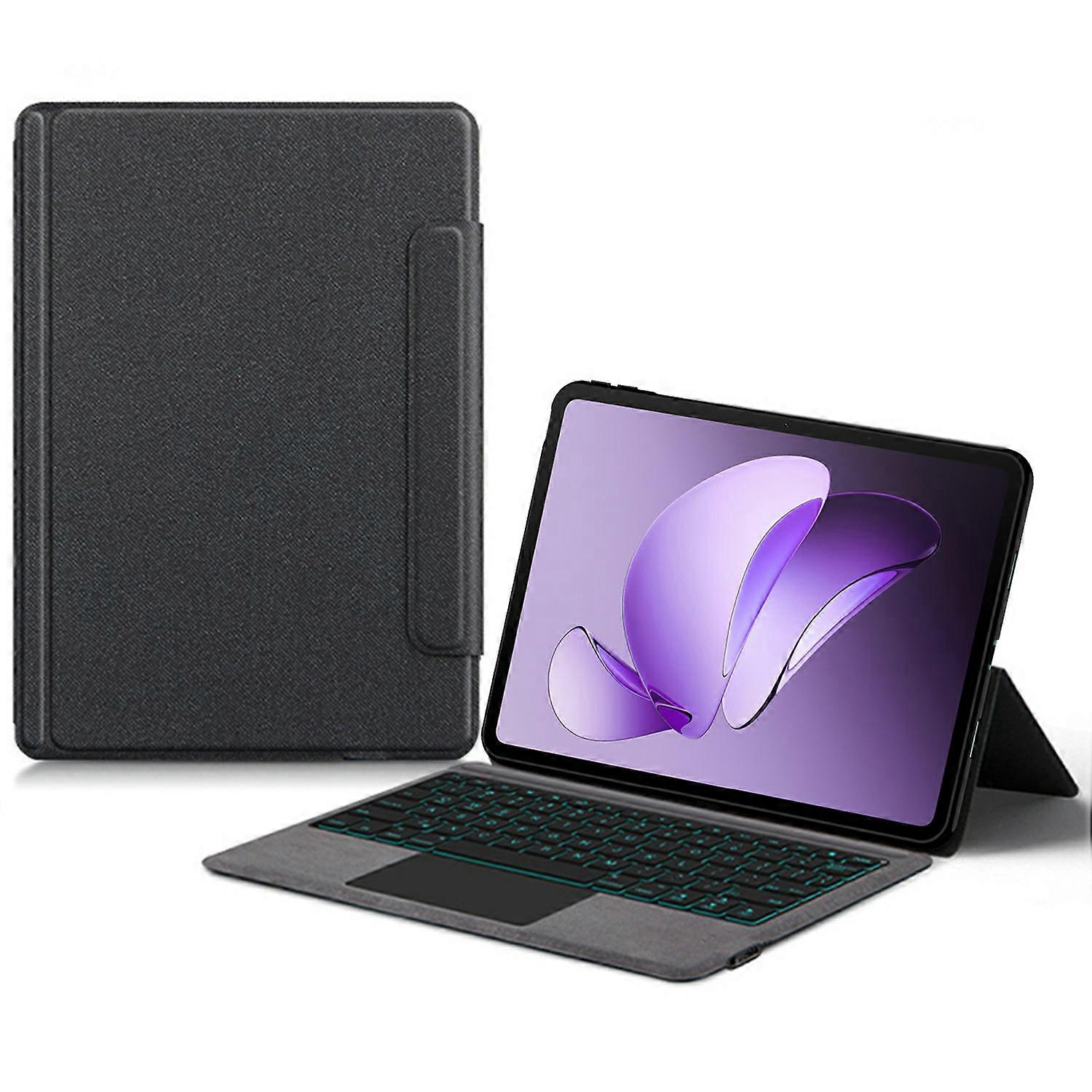 TKdaddy Para Oppo Pad 3 Capa de Couro + Teclado Compatível com Bluetooth Touchpad com Retroiluminação