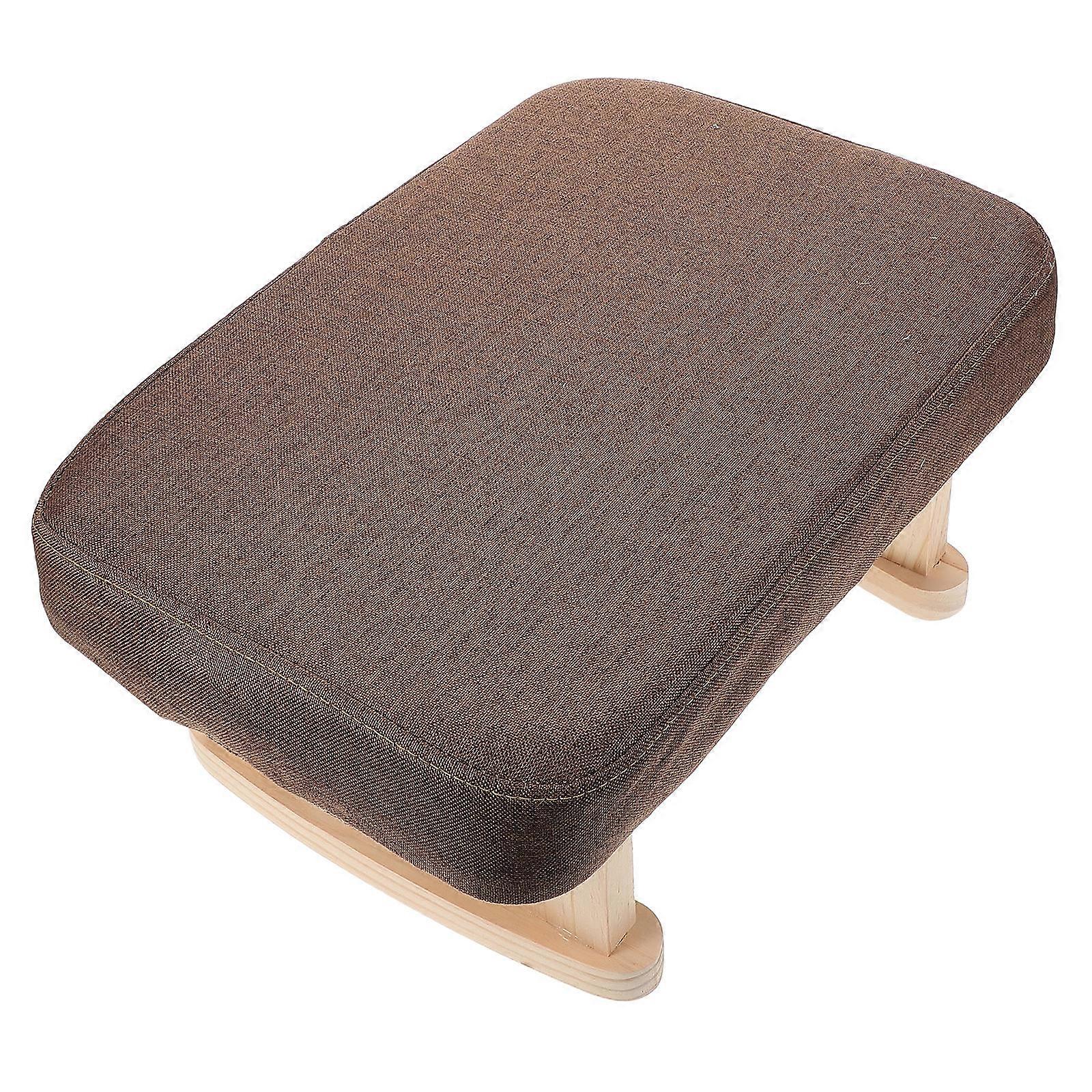 Padded Footstool with Legs, Chic Modern Small Footrest for Living Room Bedroom Entryway, Soft Cushioned Seat for Shoe Changing and Comfort