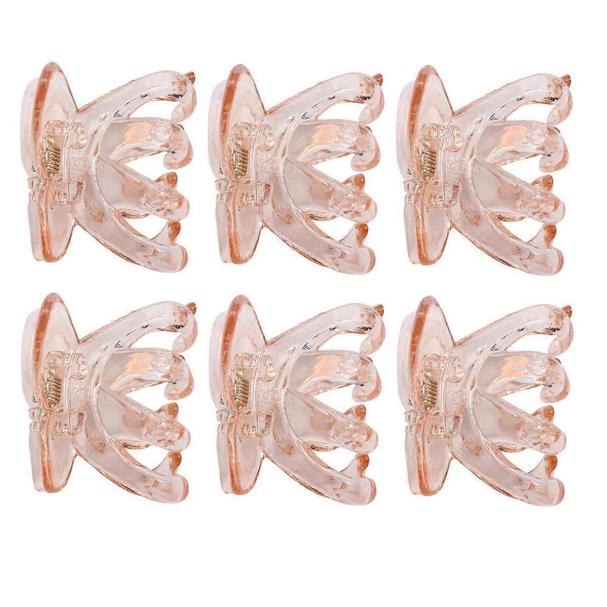 Golden Plastic Hair Claw Clip with Strong Hold Grip for Decor Lightweight Portable Suitable for Daily Use 6 Pieces