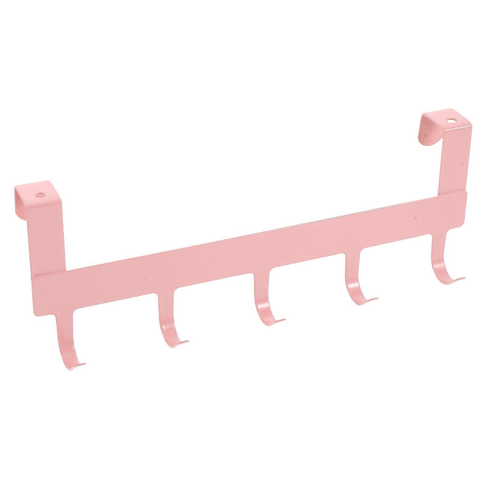 Iron Wall Mounted Hook Rack for Clothes, Keys, Towels & Jewelry – No Drill Installation – Pink Candy Color – Ideal for Bedroom, Kitchen & Office –