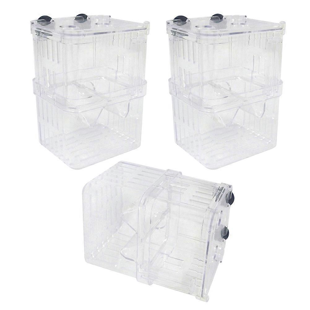 Holding Breeding Box High Transparency Observation Window For Ornamental Fish And Small Shrimp 3Pcs