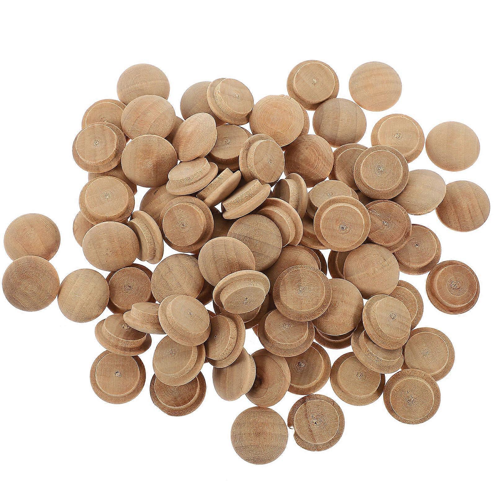 100pcs Light Brown Plastic Furniture Hole Plugs Easy Snapin Design for Cabinet and Table Use