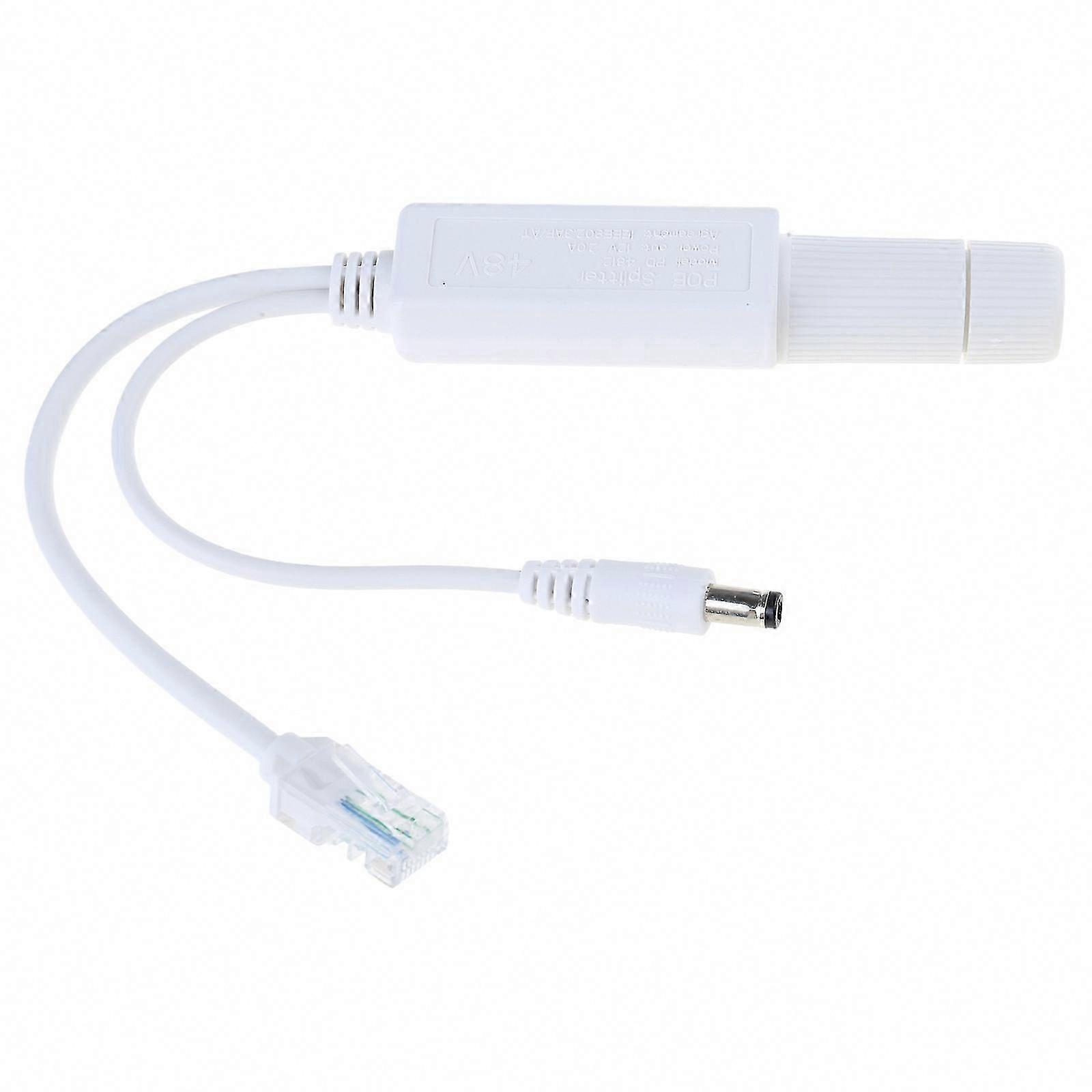 Waterproof PoE Splitter Adapter 48V to DC12V Power Over Ethernet Splitter IEEE802.3af Compliant for Camera VoIP Phone