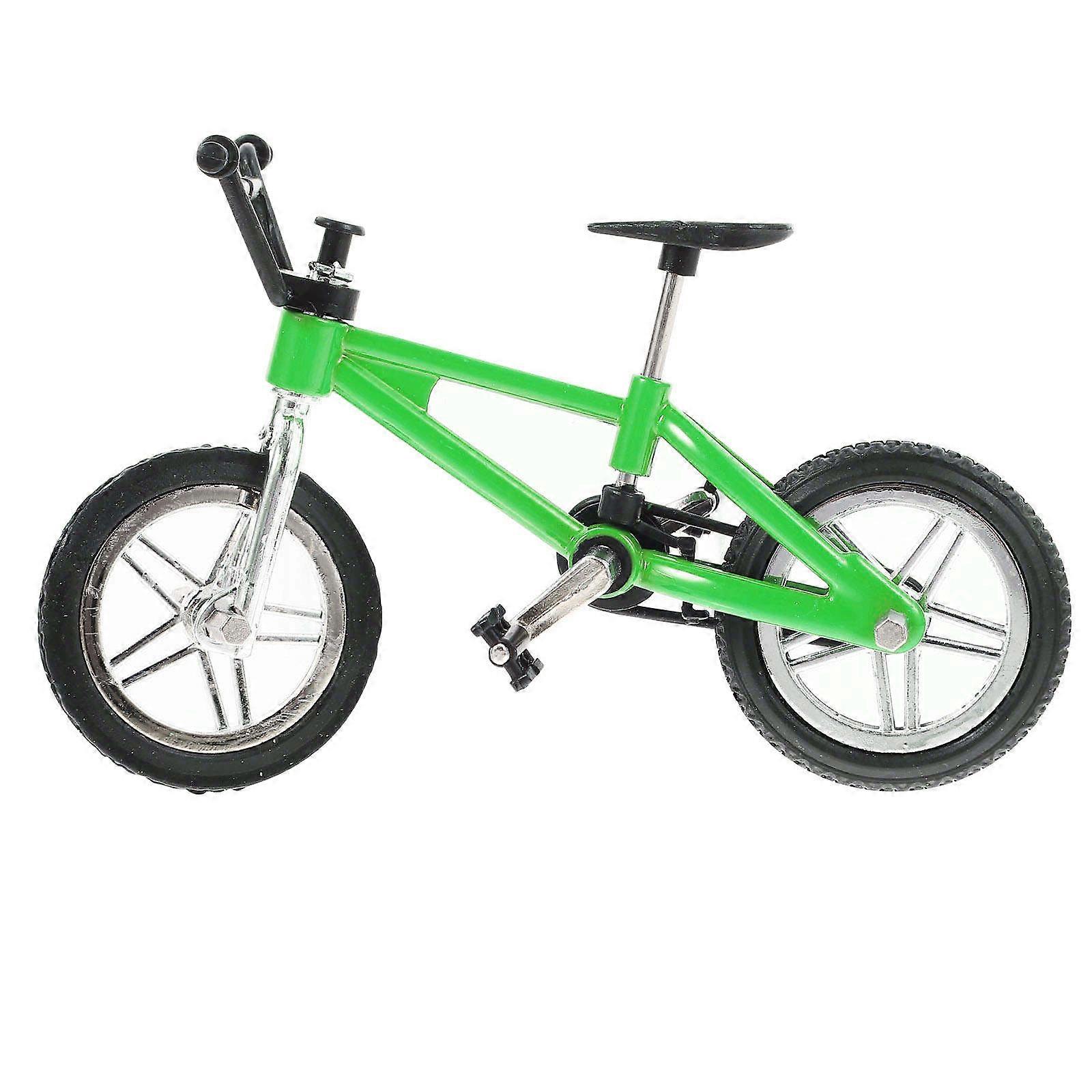Miniature Artificial Bike Model, Tiny Bicycle Simulation for Dollhouse Decoration, Realistic Design for Mini House Micro Landscape Decor, Green