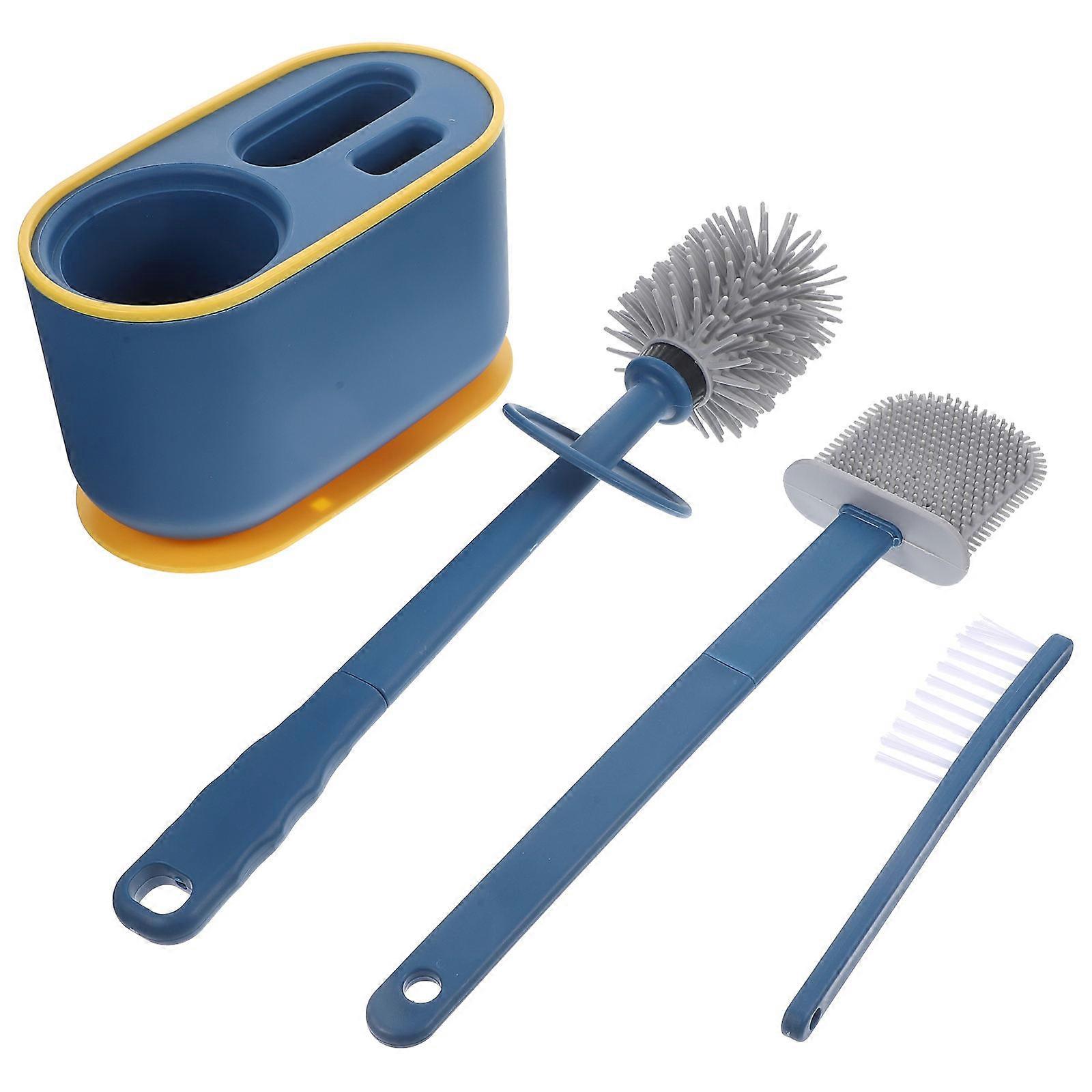 1 Set Wall Mount Brush Bowl Long Handle Brush with Holder