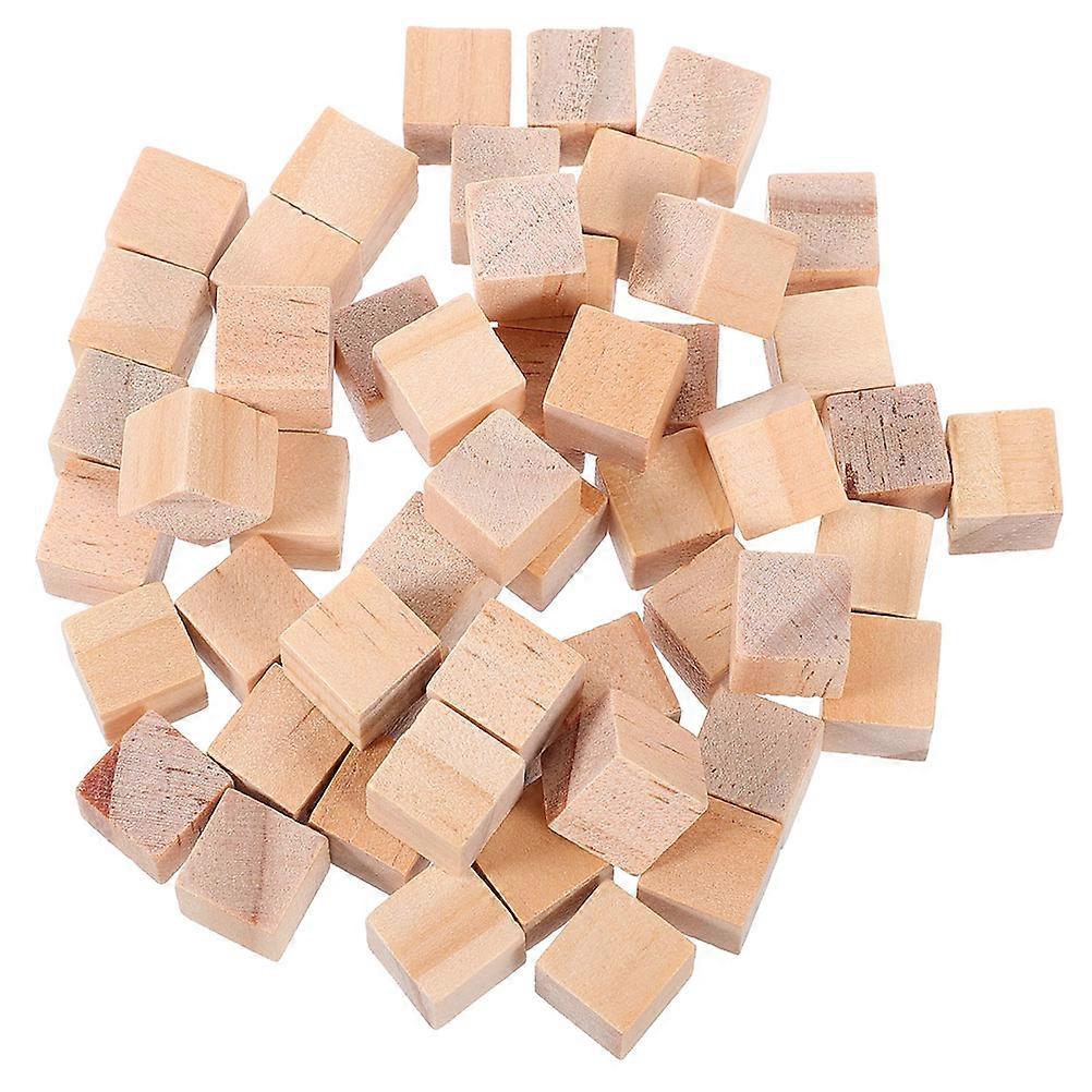 Beige Unfinished Wooden Cubes 50Pack Ideal For Educational Tools Suitable For Kids DIY Crafting