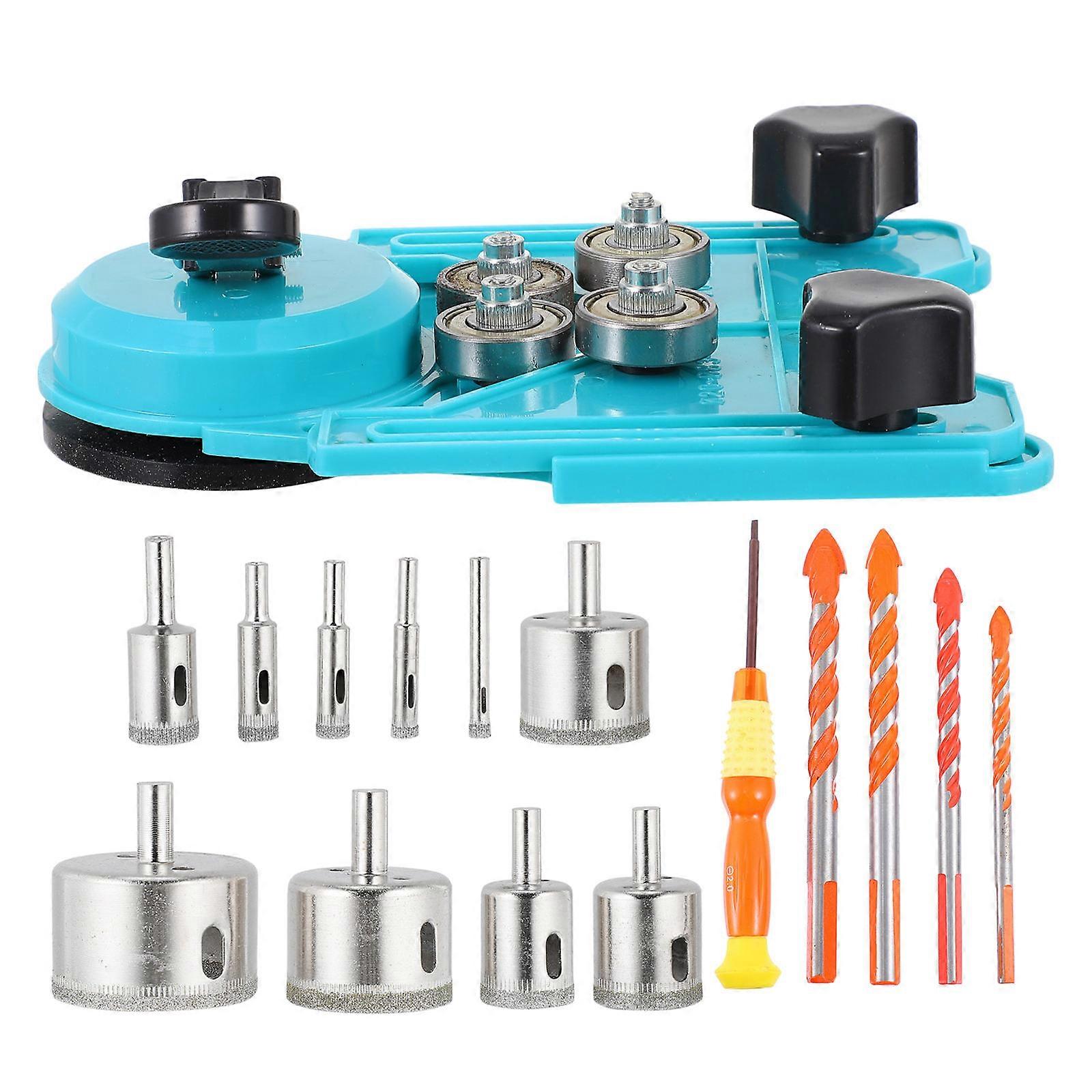 Blue Diamond Hole Drill Bit Set for Home Use with High-Speed Steel Material 1 Set