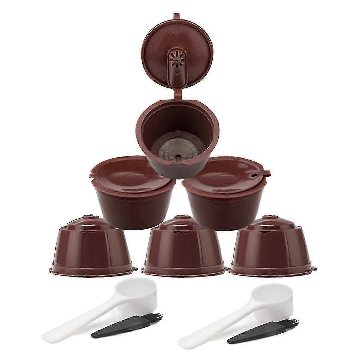 6-Piece Set for Coffee Machine with Refillable Coffee Capsule