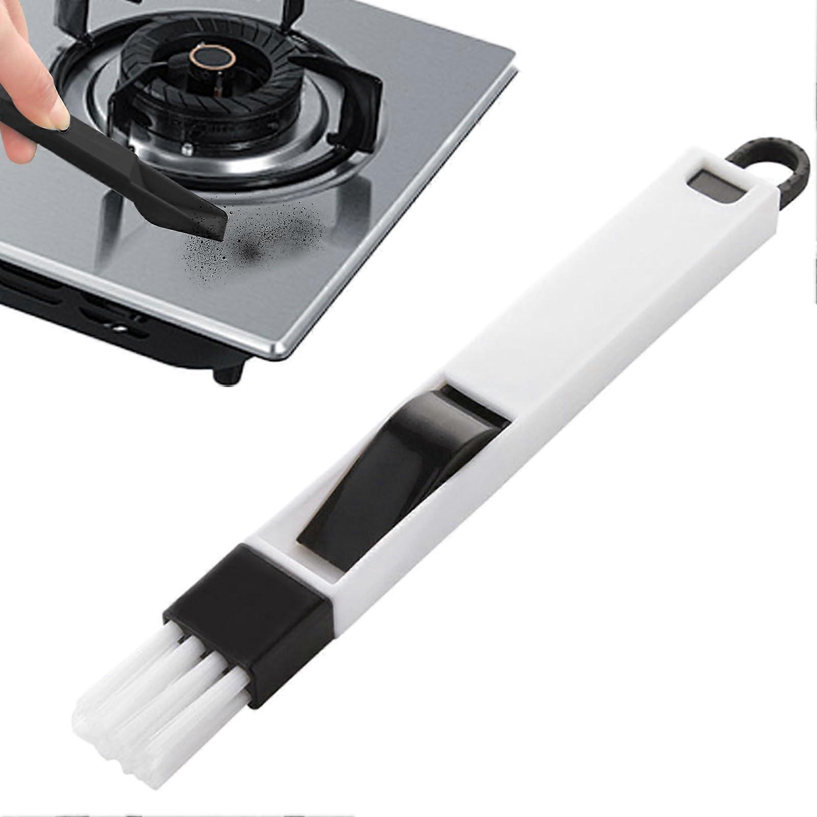 Bench cleaner, corner crevices and crevices cleaner, removable groove brush with dustpan for household, kitchen, bathroom and keyboard columns Black