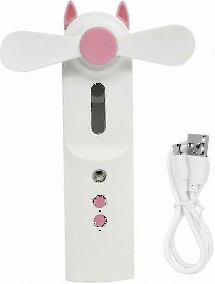 Portable Mini Fan with Spray Function, 400mAh Battery, Cool Mist Humidifier, Pink, 1 Piece
