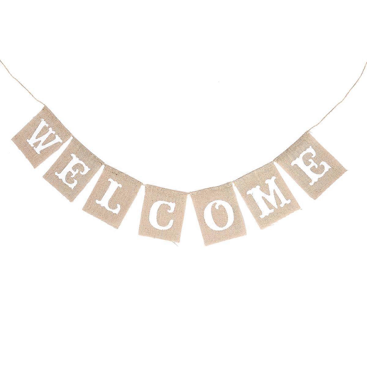 WELCOME Burlap Banner Garland for Wedding Party Decorations Multi Color 2 8 Meters