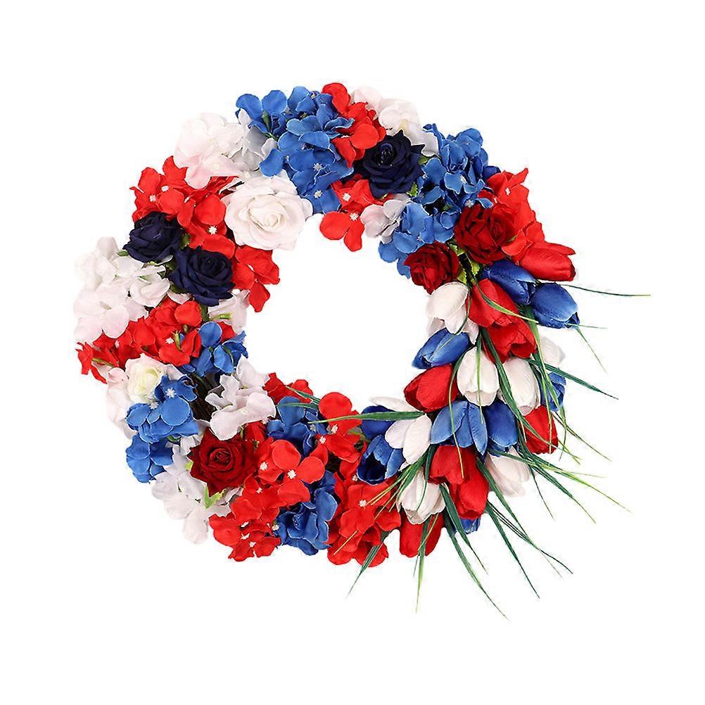 Door Wreath for Patriotic Holidays, Stylish Garland for Creating Joyful Atmosphere