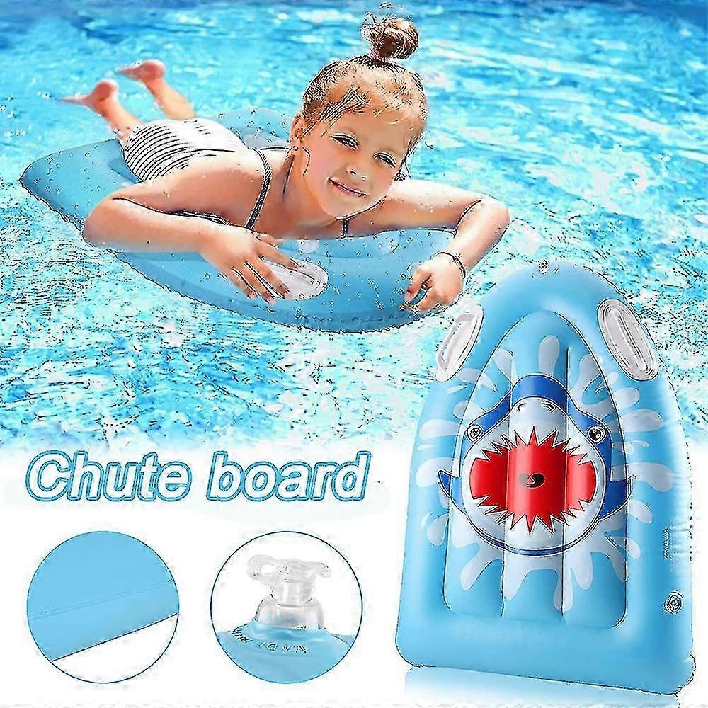 AURA Kids Inflatable Beach Overwater Shark Surfing Skateboard Floating Water Slide Floating Board Water Surfboard With Handles
