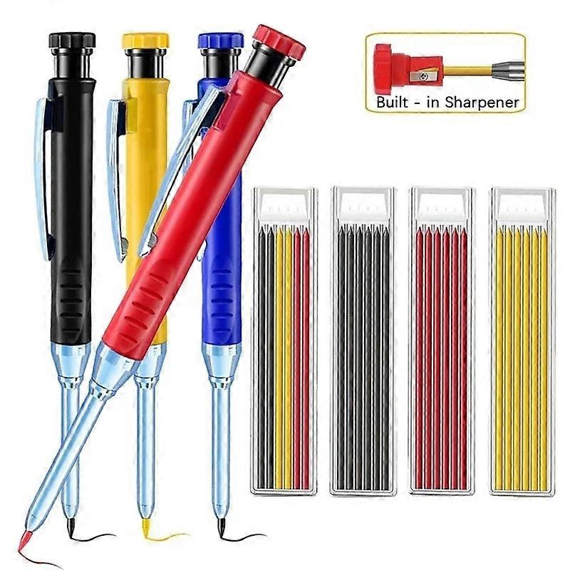 2.8mm Solid Carpenter Mechanical Pen with Sharpener for Woodworking Construction Long Head Carpen