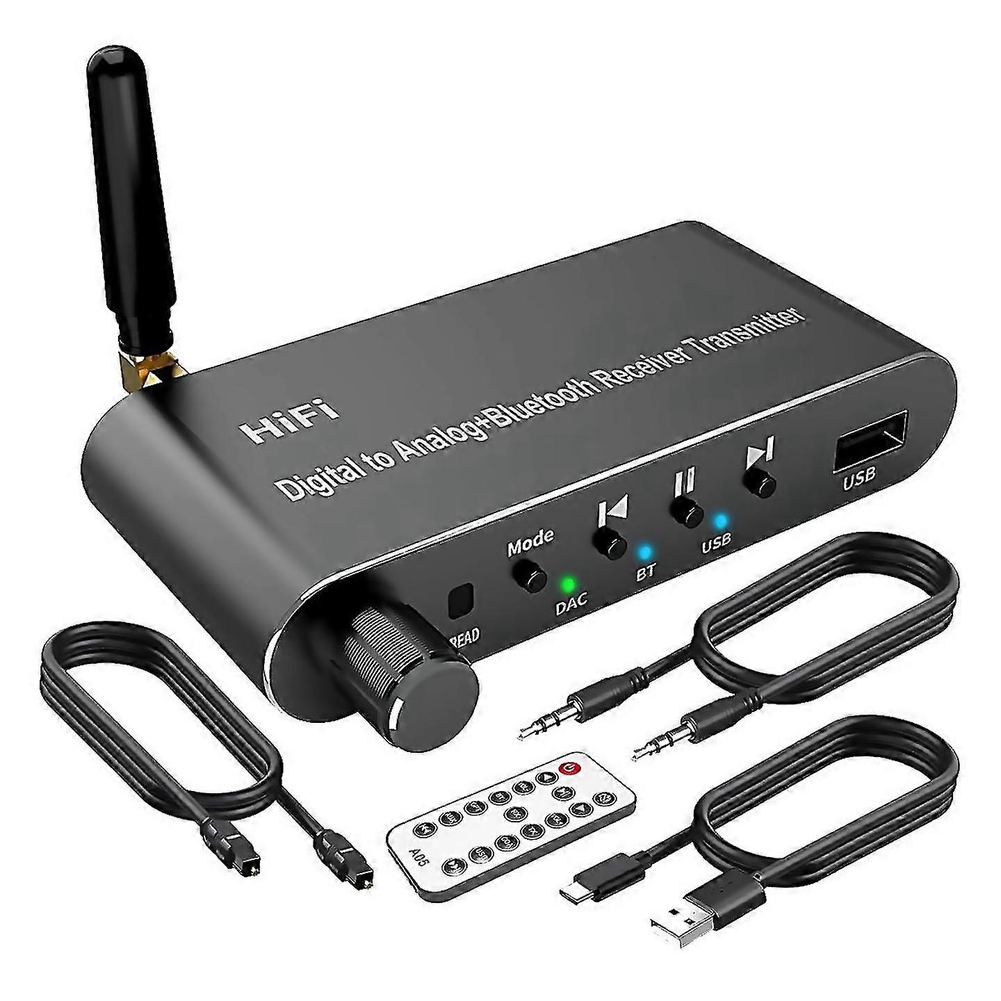Bluetooth 51 Mitter Receiver Digital To Analog Audio Converter Dac Wireless Adaptor Coax To A