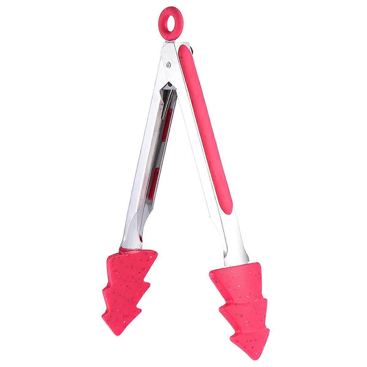 Creative Red Food Clip Kitchen Tool Designed For Barbecue Enthusiasts Featuring A Christmas Tree Shape 1Pack