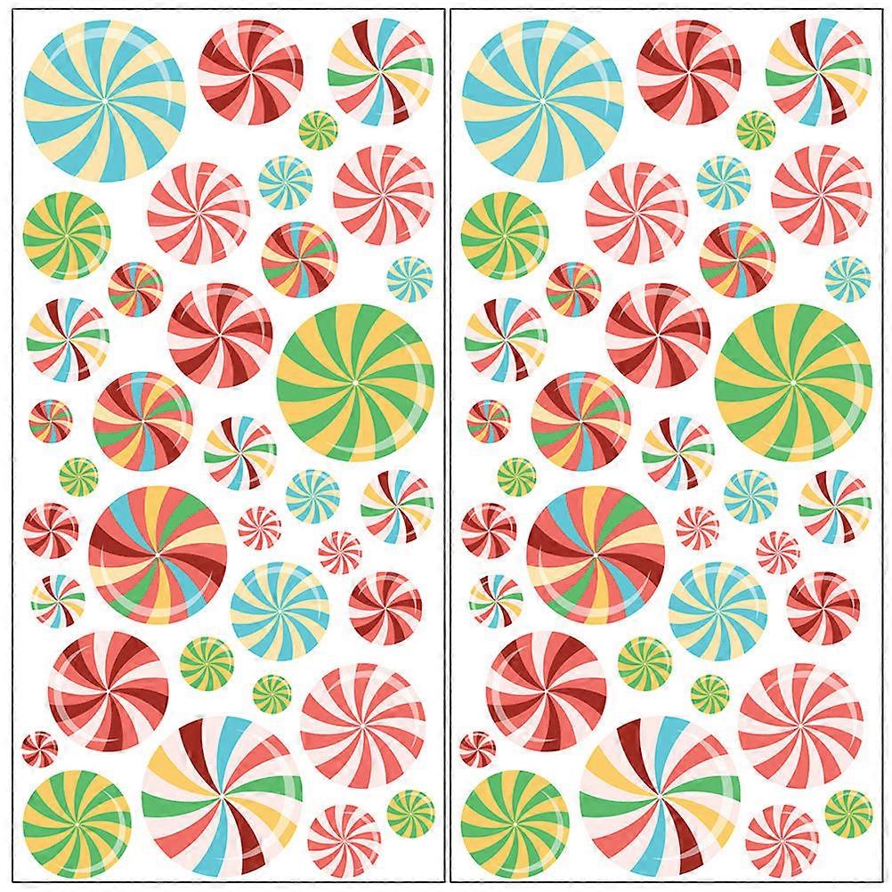 Creative Candy Decals 2 Sheets For Christmas Office Decoration 60x30cm Removable