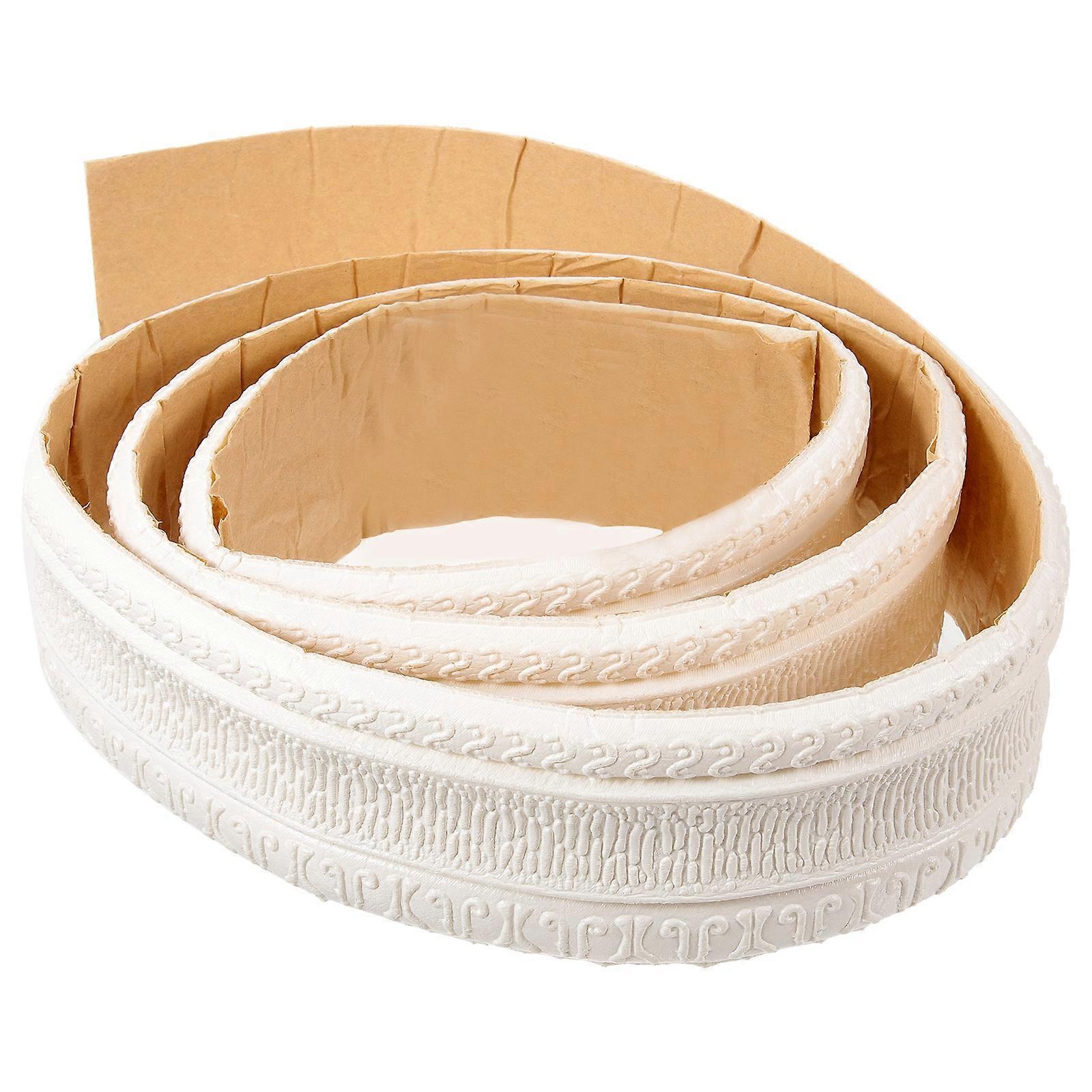 Adhesive Wall Trim Border for Decoration Self-Adhesive Foam Strip White 3D Effect