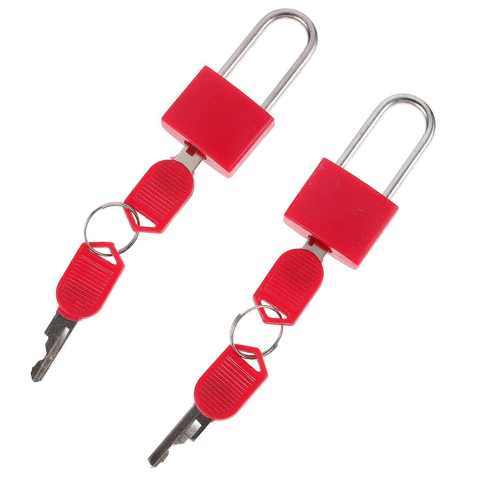 Mini Padlocks Small Locks With Keys Excellent For Backpacks And Computer Bags 4.5x2.2x1CM Red Wear Resistance 2 Sets