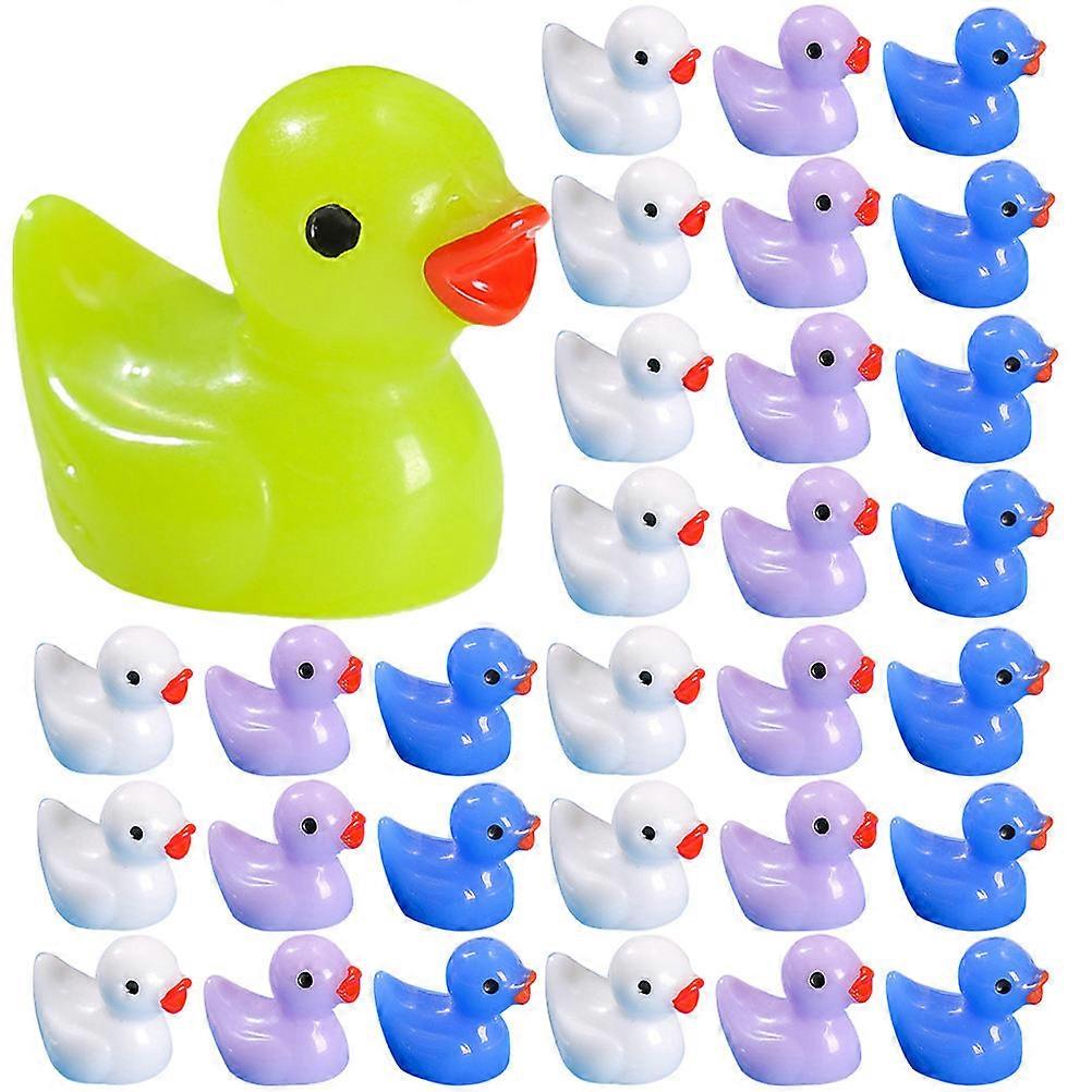 Mini Resin Animals Duck Shape Tabletop Decoration Resin Material Assorted Color 60Pcs