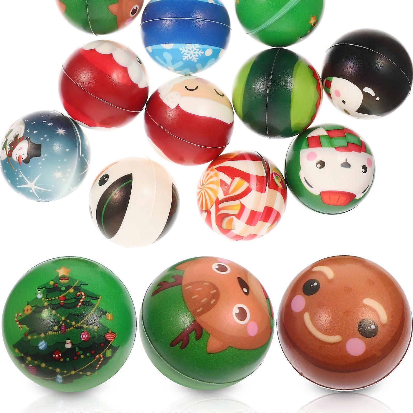 Soft Grip Balls Set For Kids Christmas Parties Assorted Color Motor Skills Improvement 12Pcs