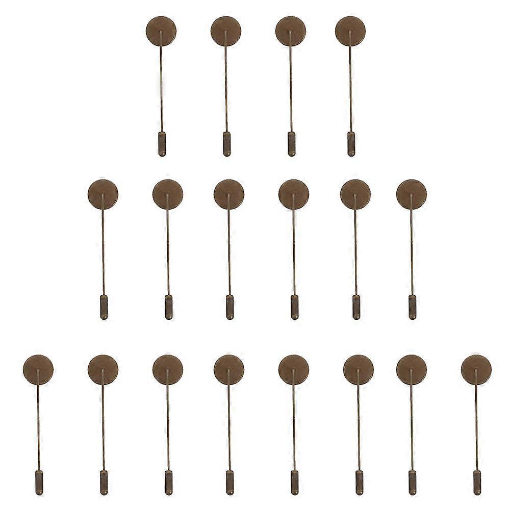 20 Pcs Lapel Pin Base Tray Safety Pin Stick Pin Brooch Trays for DIY Brooch Bases