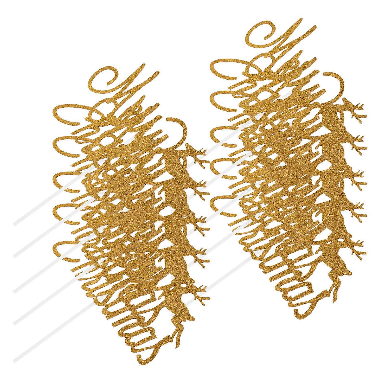 Deer Cupcake Topper 10Pcs Golden Versatile Use for Party Decoration