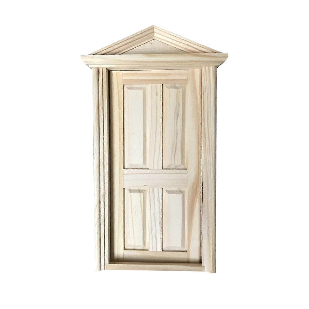 Mini Wood Door for Decoration Use Solid Wood Material Beige Lattice Design Safe and Lightweight