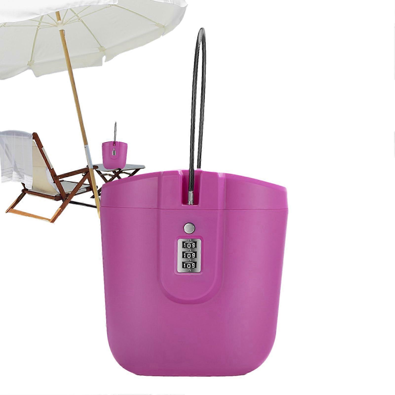Beach Lock Box Secure Key Box for Outdoor Use, Police, WallMounted, for Outdoor Areas, 12Digit Key Lock, with Code, Portable Key Lock Hot Pink