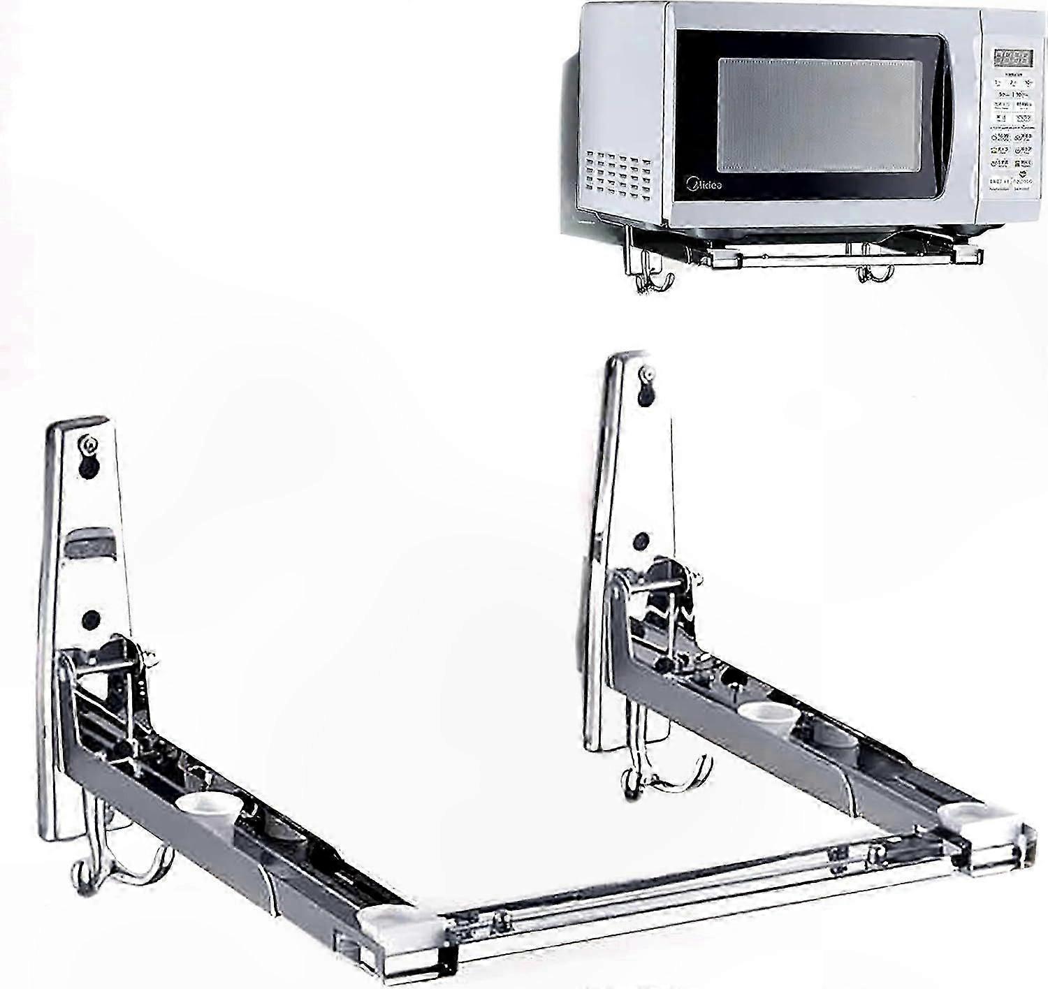 Adjustable Stainless Steel Wall Mount for Microwave with Durable Secure Arm and Load Capacity Support