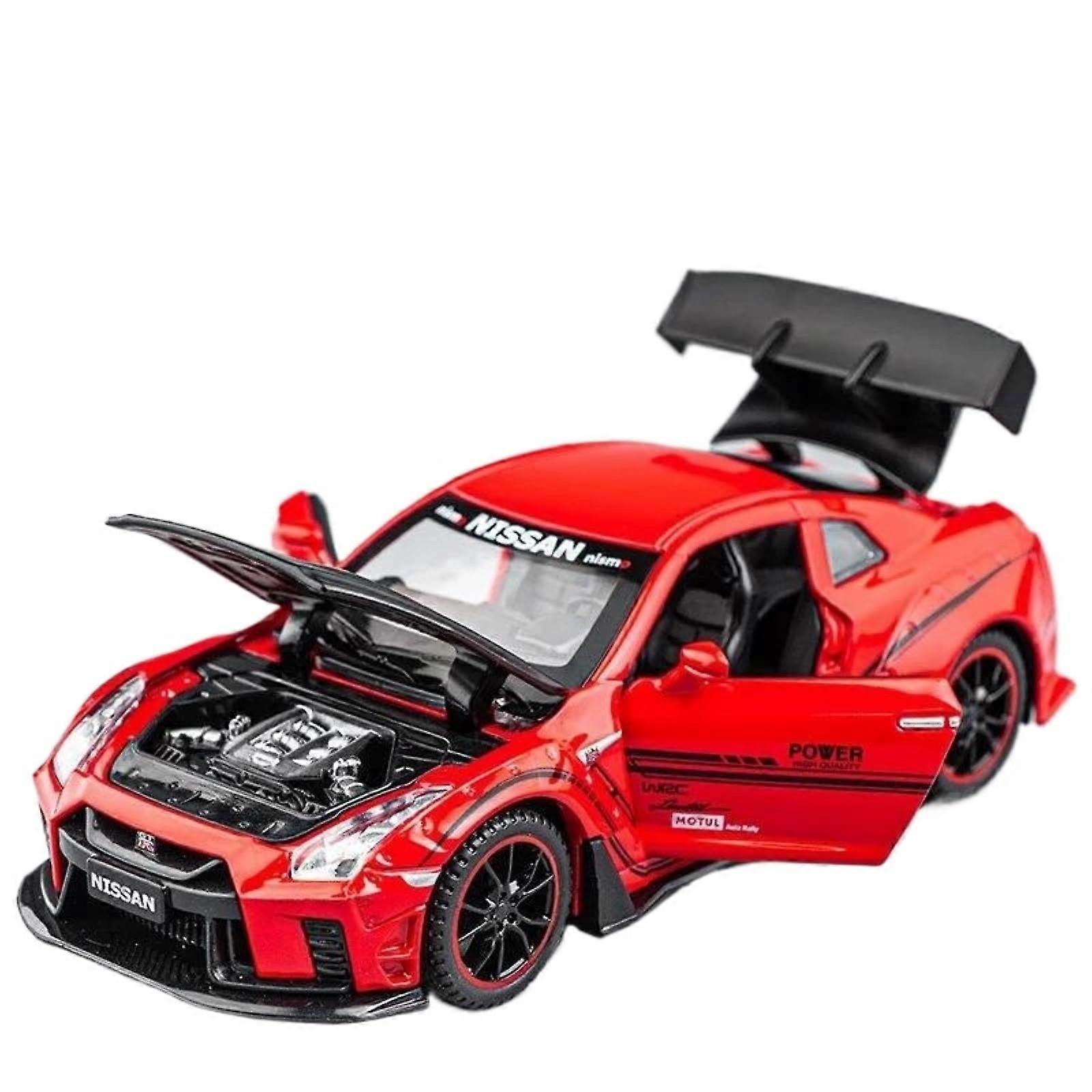 1:32 Scale Model Car for Nissan GTR Simulated Alloy DieCast Finished Model Car (Red)