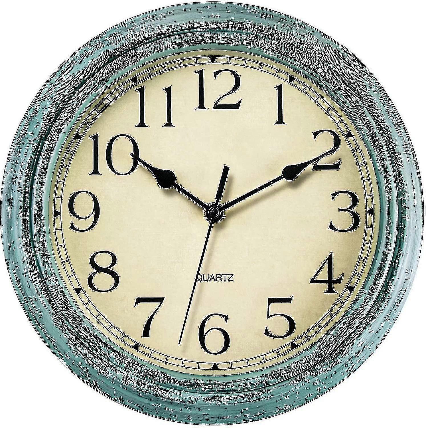 Silent No Tick Round Retro Quartz Clock Wall Clock (12 Inches)